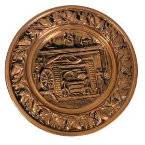 Coopercraft Guild Copper Wall Plate Colonial Fireplace 10.25" Decor Fall
